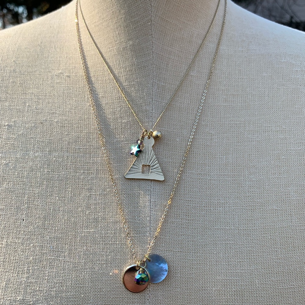 Hand Made Double Chain Galaxy Cosmic Necklace - Picture 12 of 12